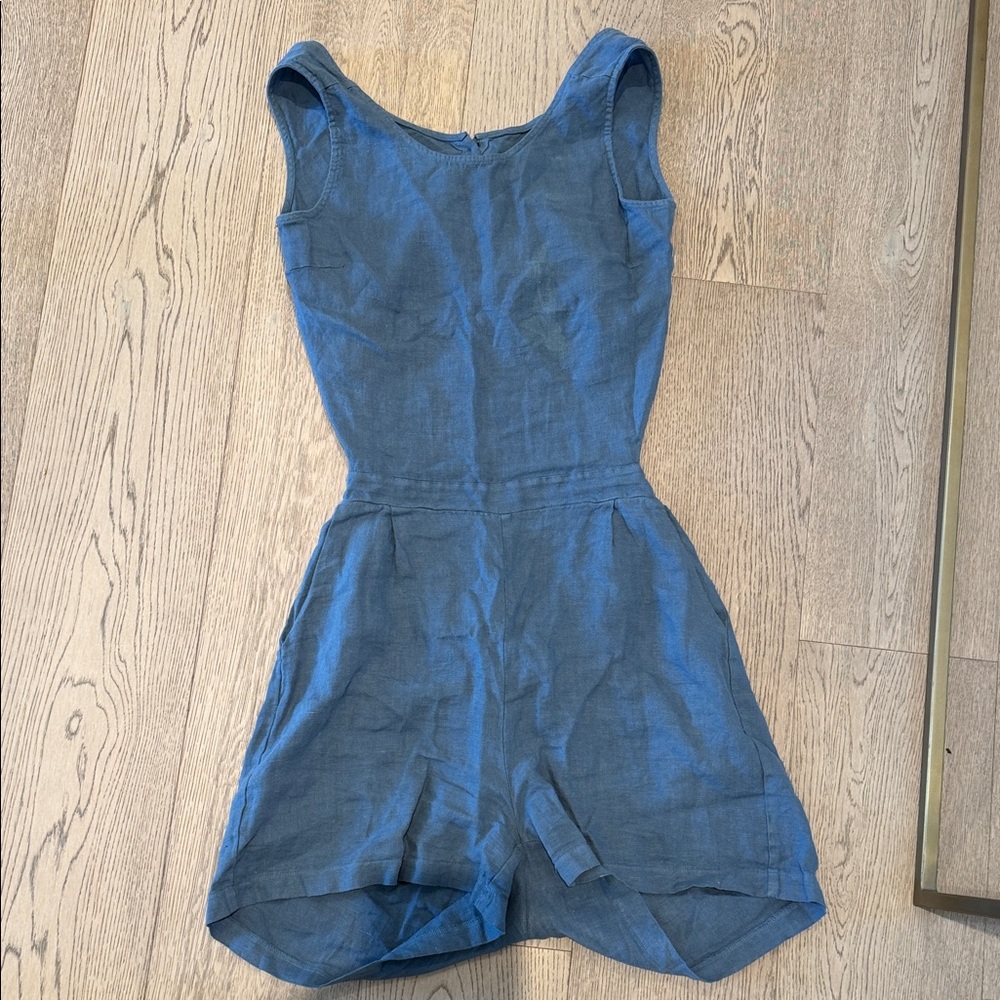Elegant Blue Sleeveless Romper